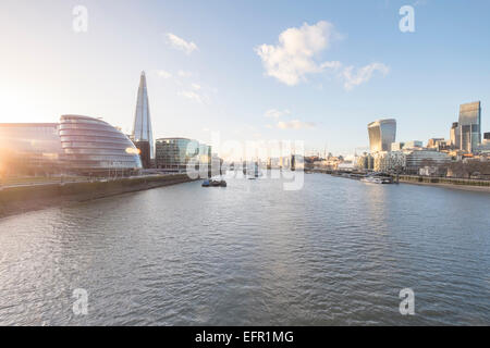 A cityscape of London, England, including the More London Development. Stock Photo