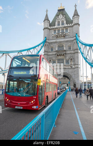 Tower Bridge, crossing the River Thames, the traditional symbol of London, England Stock Photo