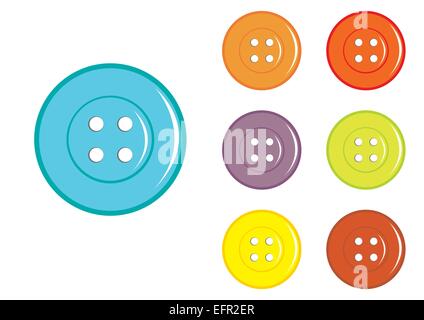 Vector Sewing Buttons in various colors Stock Vector