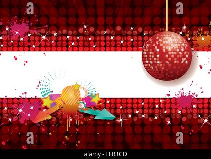 Shiny abstract party design with disco ball, vector illustration Stock Vector