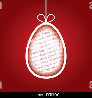 Paper easter egg hanging with Happy Easter text, eps10 vector illustration Stock Vector