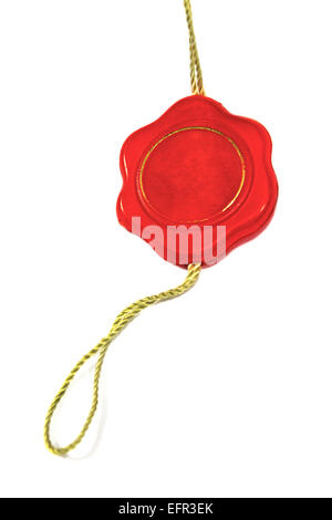 Red wax seal isolated on white Stock Photo