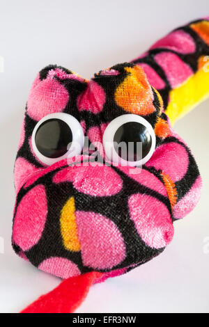 snake soft cuddly toy set on white background Stock Photo