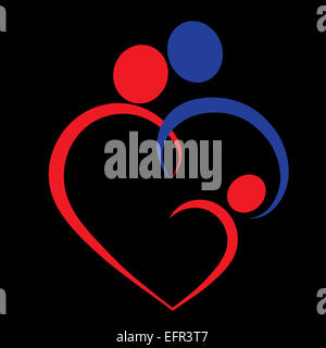 Family heart symbol Stock Photo