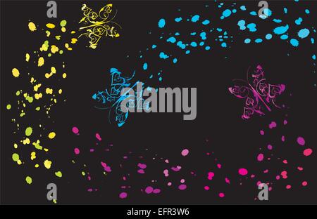 colored flying Abstract butterflies vector illustration Stock Vector