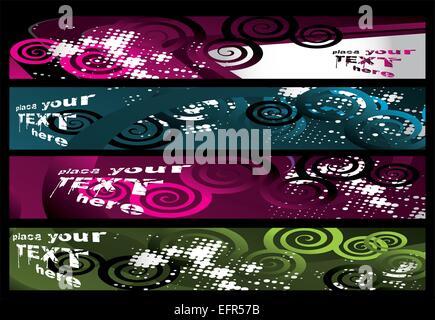 Grunge stylish banners with space for your text Stock Vector
