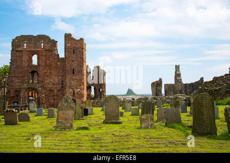 Lindisfarne Castle from Lindisfarne Priory Stock Photo