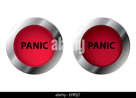 Shiny panic button On/Off, vector illustration Stock Vector