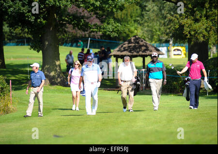 Celebrities and professionals attending the Farmfoods British Par 3 Championship 2014 - Day 3  Featuring: Alan McInally,Gary Boyd,Franklyn Stephenson,Matthew Hayes Where: Berkswell, United Kingdom When: 05 Aug 2014 Stock Photo