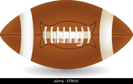 Realistic American football ball isolated over white, vector illustration Stock Vector