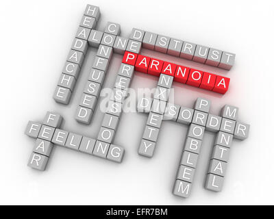 3d image Paranoia issues concept word cloud background Stock Photo