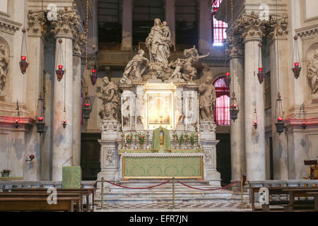 The altar in the Santa Maria della Salute church in Venice, Italy. Stock Photo