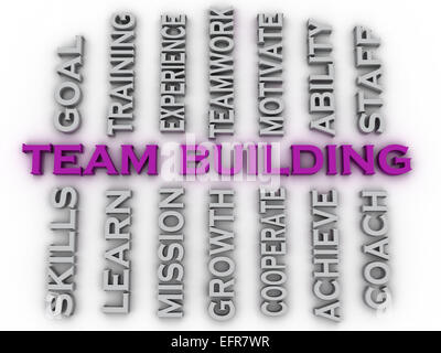 3d image team building  issues concept word cloud background Stock Photo