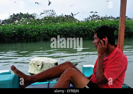 Monitoring Frigate bird  ' Isla de los Pajaros ' -  PUERTO PIZARRO. Department of Tumbes .PERU Stock Photo