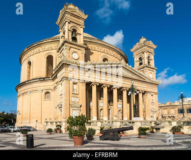 The Famous St Mary's Church in Mosta in Malta sometimes known as the Rotunda of Mosta or the Mosta Dome. It is the third largest Stock Photo
