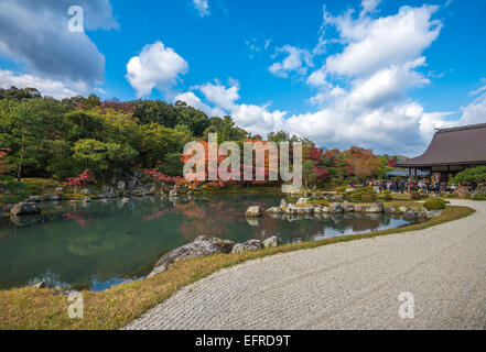 Tenryu-ji garden in fall, Arashiyama, Kyoto, Japan Stock Photo