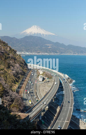 Mount Fuji Veiwed from Satta Pass, Shimizu, Shizuoka, Japan Stock Photo