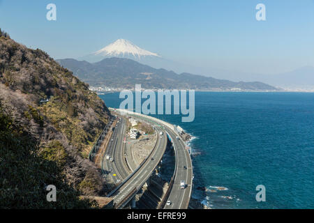 Mount Fuji Veiwed from Satta Pass, Shimizu, Shizuoka, Japan Stock Photo