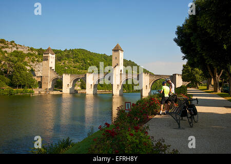 Pont Valentre (Bridge), Cahors, France Stock Photo