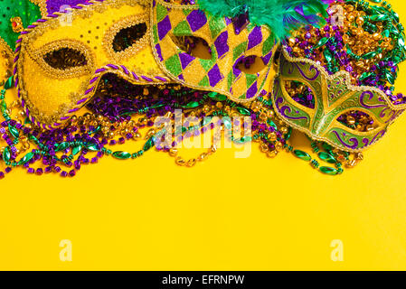 Download Mardi Gras Mask On A Yellow Background Stock Photo Alamy PSD Mockup Templates