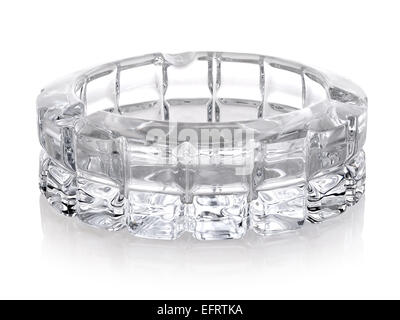 Beautiful glass ashtray isolated on a white background Stock Photo