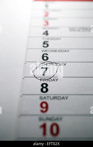 A calender showing the date of the forthcoming UK general election. Stock Photo