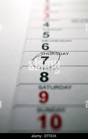 A calender showing the date of the forthcoming UK general election. Stock Photo