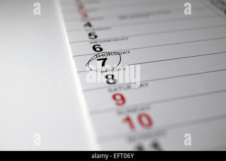 A calender showing the date of the forthcoming UK general election. Stock Photo