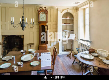 Main Room in the historic 18thC Old Stone House, M Street NW, Georgetown, Washington DC, USA Stock Photo