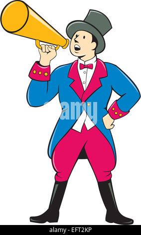 Circus Ringmaster Bullhorn Standing Cartoon Stock Photo - Alamy