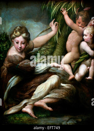 Female Martyr with Angels 1523 Girolamo Francesco Maria Mazzola ( Francesco Mazzola , Parmigianino ) Italy Italian Stock Photo