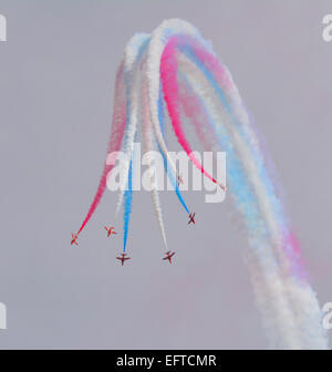 RAF Red Arrows Performing one of their breaks Stock Photo