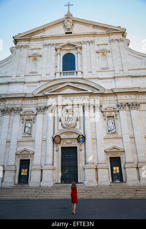 Front facade of the Church of Jesus Chiesa del Gesu piazza del Gesu ...