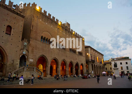 Piazza Cavour square, with Palazzo del Podesta, centro storico, historical Rimini, Emilia Romagna region, Italy Stock Photo