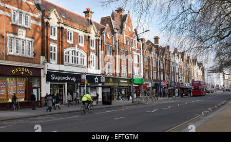 Houses along Uxbridge Road on Shepherd's Bush Common in west London Stock Photo