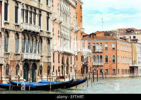View down the Grand Canal, Venice Italy. Stock Photo