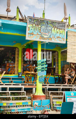 Blue moon bar on Klong Nin beach, Ko (Koh) Lanta, Thailand. Stock Photo