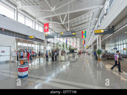 Departure gates at Washington-Dulles International Airport, Dulles, Virginia, USA Stock Photo