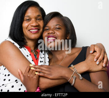 Ovarian Cancer survivor celebrating with her daughter Stock Photo