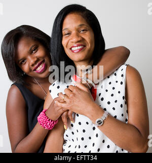 Ovarian Cancer survivor celebrating with her daughter Stock Photo