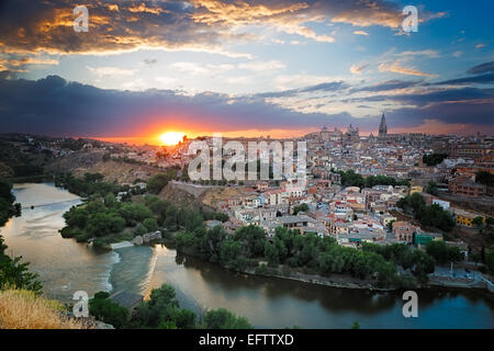 Sunset in Toledo, Castile-La Mancha, Spain Stock Photo