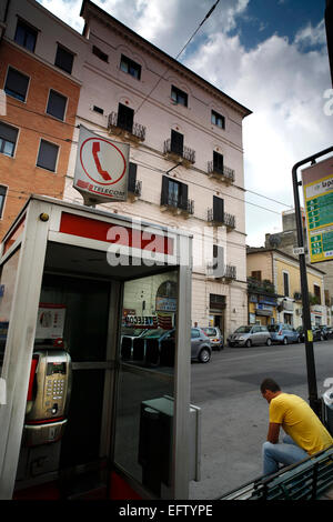 Telecom Italia payphone in Chieti, Italy. EDITORIAL USE ONLY. Stock Photo