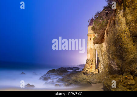 A light painted image of La Tour (the Tower) in Laguna Beach, California, shot at 4:00 a.m. Stock Photo