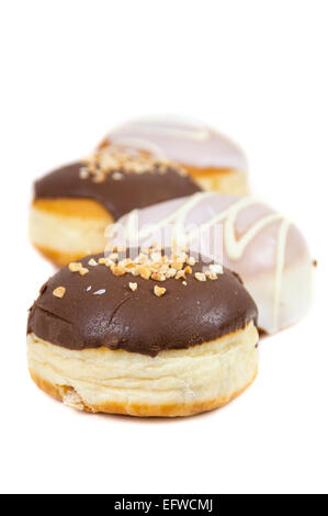 Donuts with stuffing isolated on white background Stock Photo - Alamy