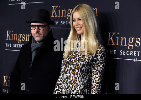 Matthew Vaughn and wife Claudia Schiffer attending the 'Kingsman: The Secret Service' New York premiere at SVA Theater on February 9, 2015 in New York City/picture alliance Stock Photo
