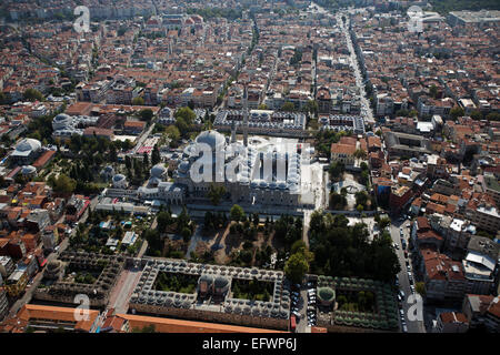 Aerial view of Suleiman Mosque Istanbul Turkey Stock Photo