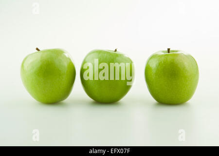 green sour apples isolated Stock Photo