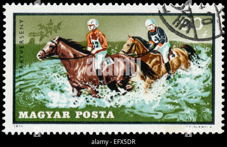 HUNGARY - CIRCA 1971: stamp printed by Hungary, shows Equestrian Sport, circa 1971 Stock Photo