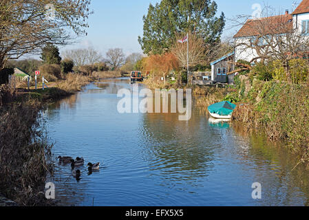 Bridgwater and Taunton Canal at Creech St Michael, Taunton, Somerset, UK Stock Photo