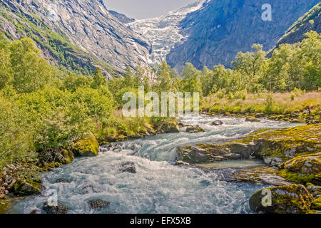 The Briksdal Glacier Jostedalsbreen National Park Norway Stock Photo